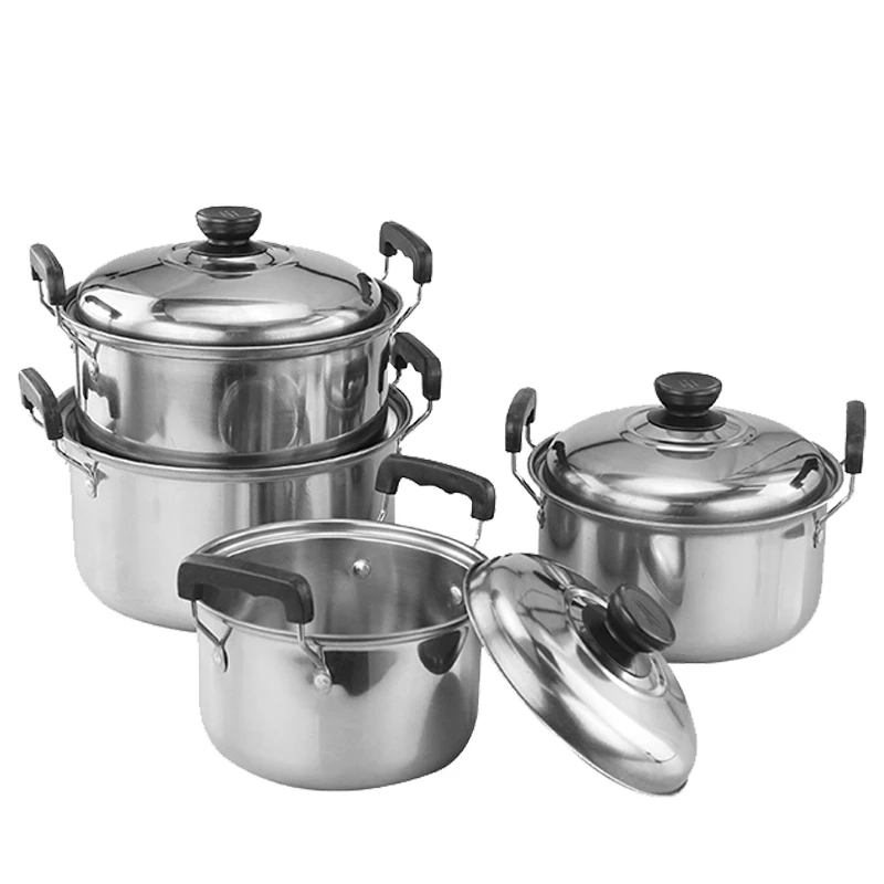 Wholesale Stainless Steel Cookware Pots Set Kitchen Ware 10pcs Soup