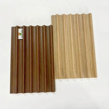 Slat Cladding WPC  Wall Panels wood vinyl PVC Composite Wall Panel Oak Wood Design Waterproof Living room Bedroom Wall Paneling