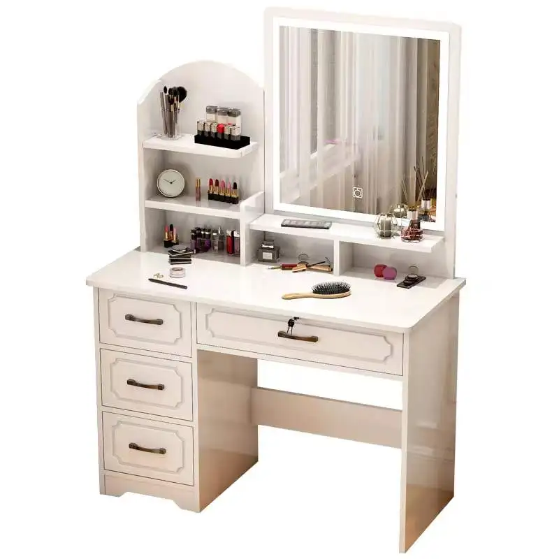 Makeup Vanity Table Set With square Mirror European Bedroom Dressing Table Home Furniture Kids Mirrored Dressing Table Vanity Ma