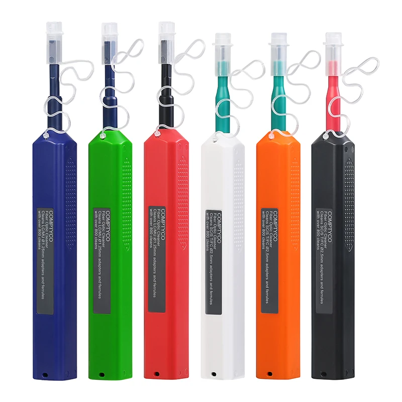 Factory LC/SC/FC/ST One-Click Cleaner Tool 1.25mm and 2.5mm Fiber Optic Cleaning Pen 800+ Cleans Fiber Optic Cleaner