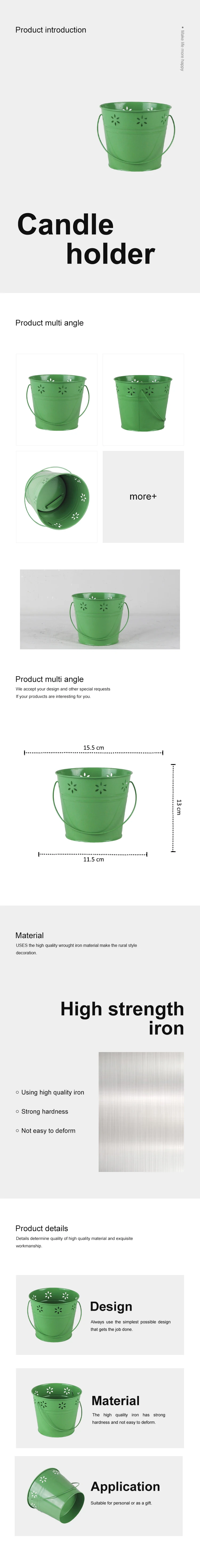 Metal Galvanized Bucket with Handle for Party Decoration Candle Bucket for Indoor and Outdoor use Candle Holder