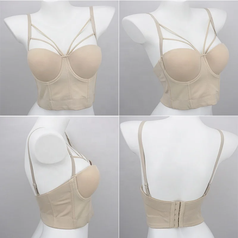 4095 Wholesale Woman Bra Vest Tank Top Gathered Vest Bustier Blouse Women Crop Tops Bra Sleeveless Bra Top