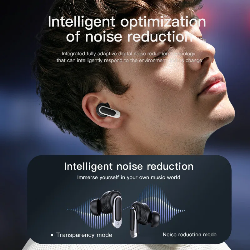2024 Display Touch Screen TWS Earbuds V8 High Fidelity Sound Quality Headset ANC ENC With Touch Display Earbuds for JBL