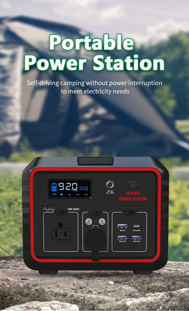 Wireless Charging 300w Portable Power Station Camping Outdoor Energy Storage Power Supply