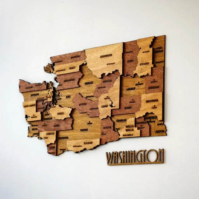 3D Wood World Map With Led Light Backboard World Travel Map