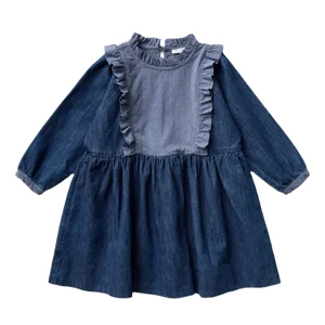 Custom-Made 2026 High Quality Children's Casual Dress Spring Collection with Unique Neck Design Made From Fabric