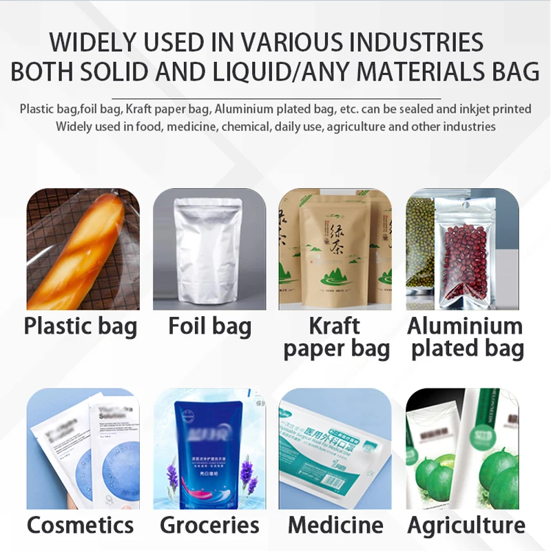 High Quality Continuous Small Side Heat Plastic Bag Sealing Machine With Date Coding