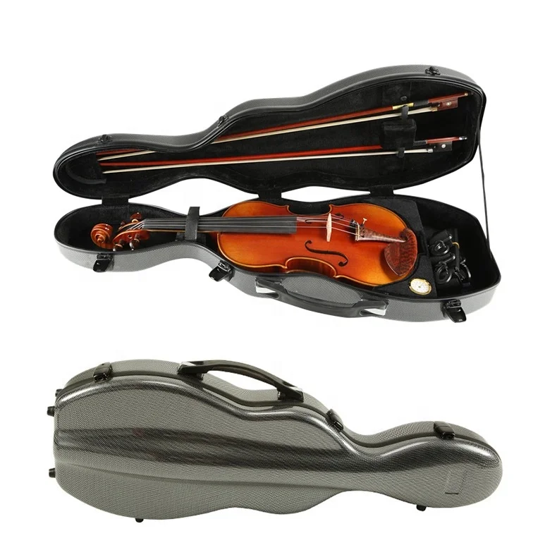 In Stock Stripe Color Hard Violin Case - Carbon Fiber Box