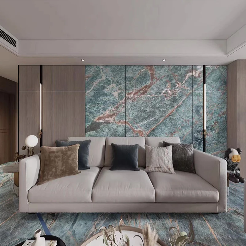 Tấm đá cẩm thạch màu Xanh Công tước (Peacock Green) đánh bóng – Phong cách hiện đại dành cho phòng ngủ, cầu thang, phòng tắm, nhà bếp, biệt thự, phòng khách, phòng ăn và bệnh viện – Tấm lớn