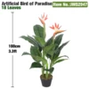 Uccello del Paradiso Artificiale 100 cm 3,3 ft 18 Foglie