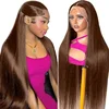 capelli castani lisci