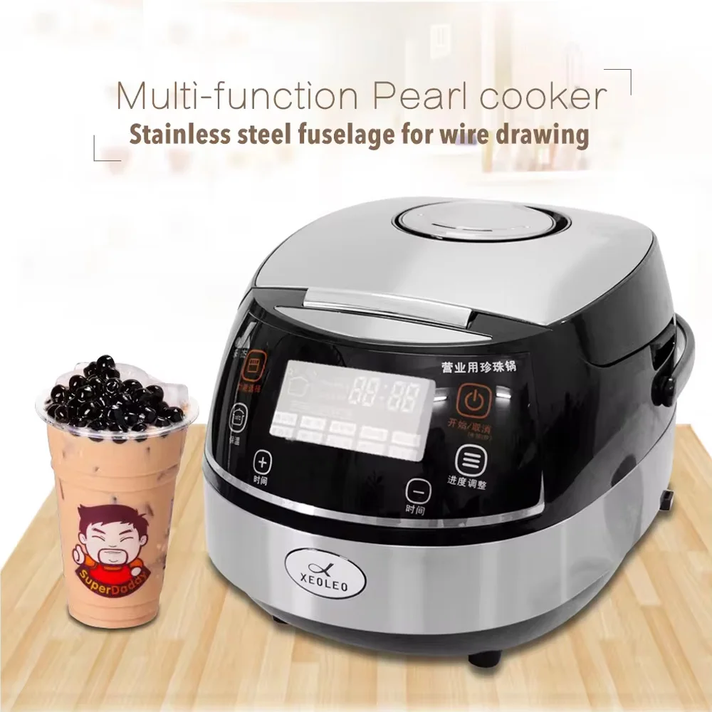 XEOLEO Commercial 5L Tapioca Cooker Electric Bubble Tea Pearls Cooking Pot  900W Automatic Restaurant Pearl Cooker for Kitchen