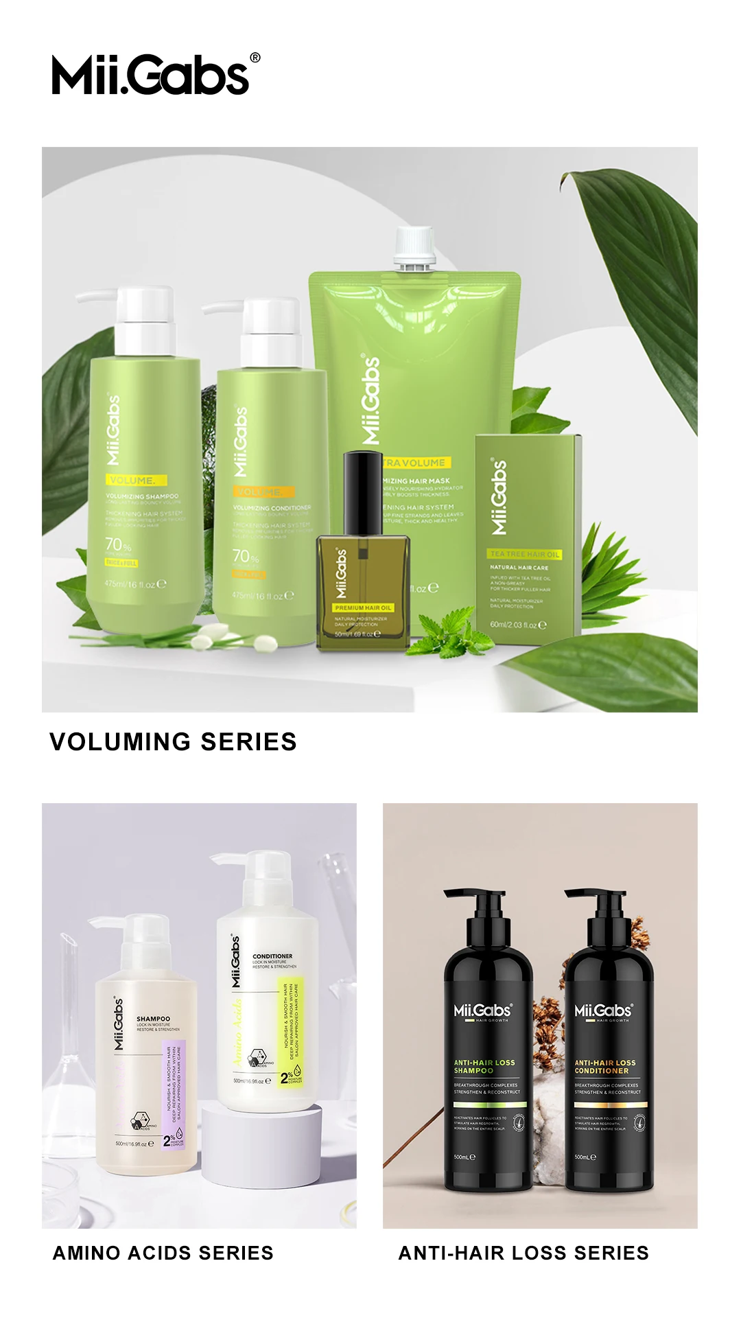 Wholesale Price Hair Shampoo Long Lasting Bouncy Volume Strengthen Hair Mii Gabs