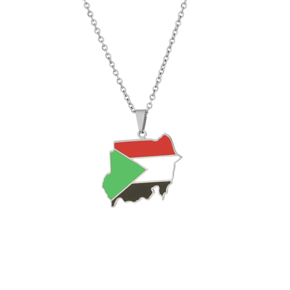 Map Flag Pendant Necklace