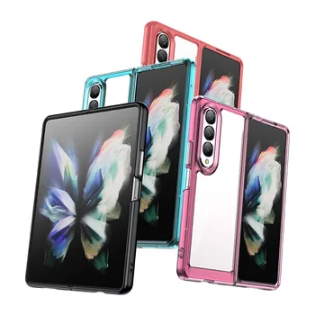 For Samsung Galaxy Z Flip 4 Hybrid Shockproof Phone Case Folding Clear Phone Cover For Samsung Z Fold 4 Acrylic Transparent Case