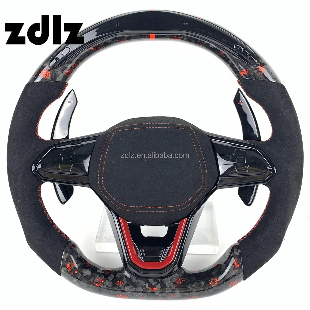 2019 2020 2021 2022 2023 for Volkswagen VW Golf MK8 Golf 8 Customized LED Forged Carbon Fiber Steering Wheel with Shift Paddle
