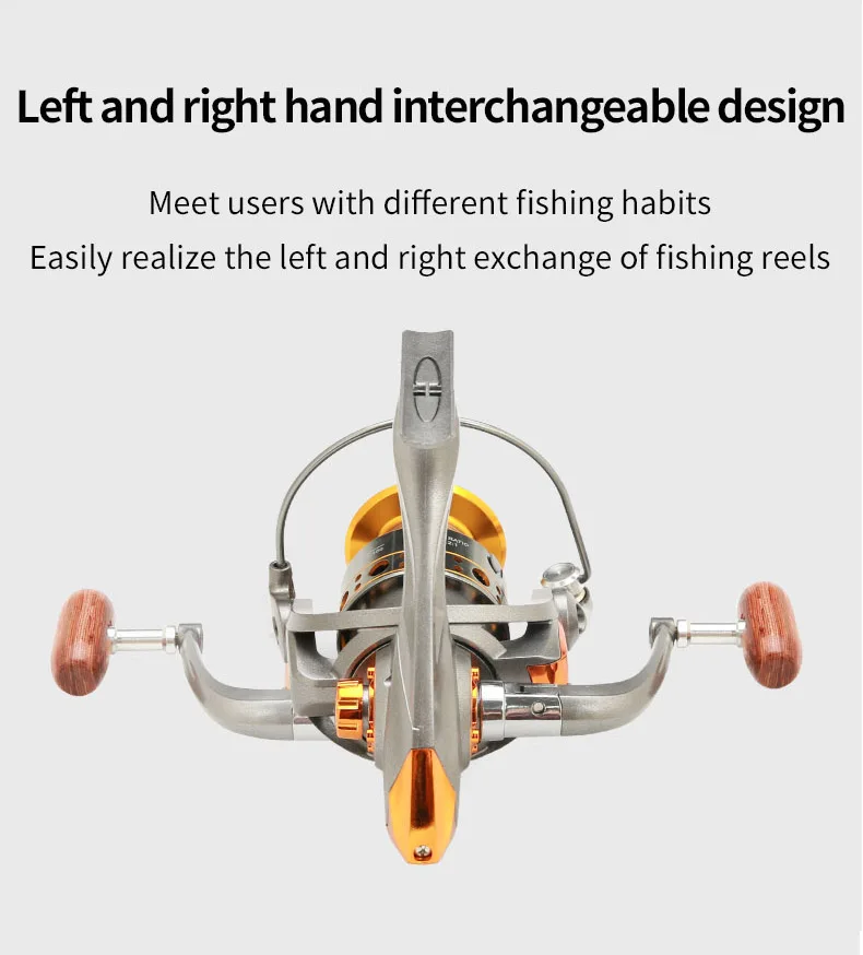 Fishing Reel 1000 Folding Rocker Spinning Wheel Single Handle Fishing Reel  5.2:1 Spinning Reel Full Metal Wire Wheel 