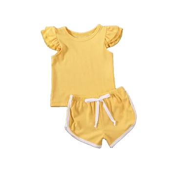 Brand new set baby clothes clothing with favarable discount baby girl shorts sets