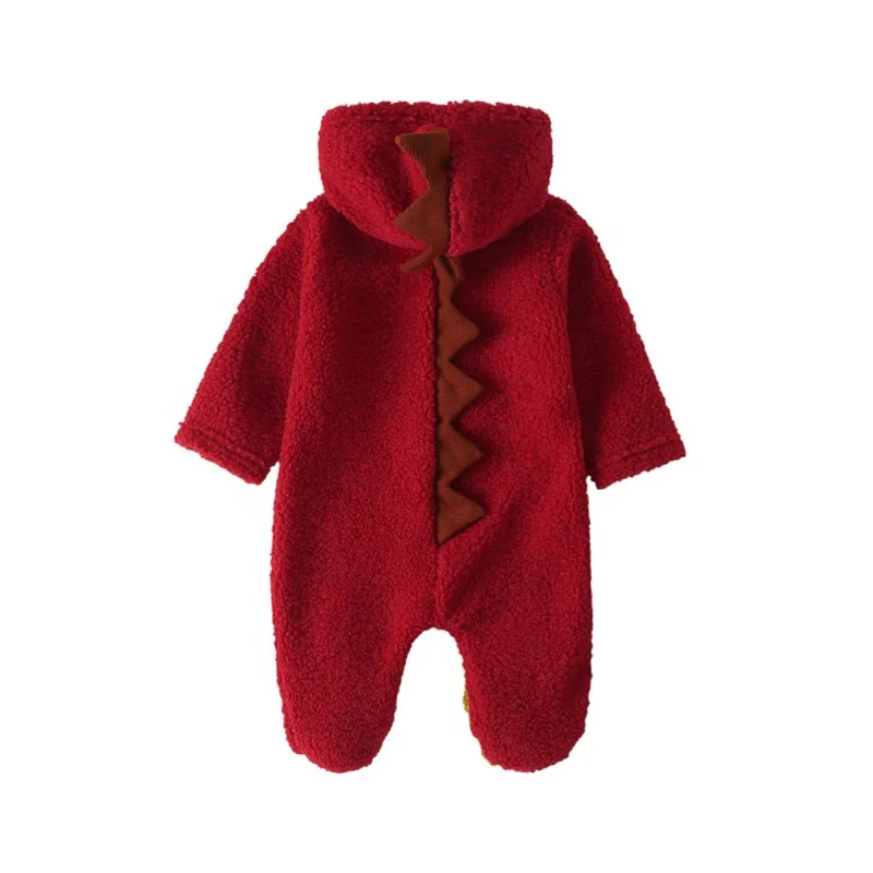 комбинезон с длинными рукавами и рисунком динозавра; Милый хлопковый Детский комбинезон; Зимний теплый комбинезон