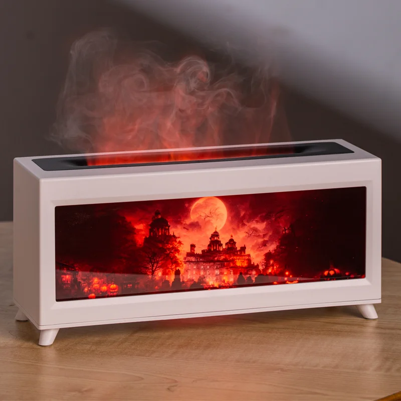 China Portable Smart Humidifier 200ml Flame Fireplace Aroma Diffuser for Home Office