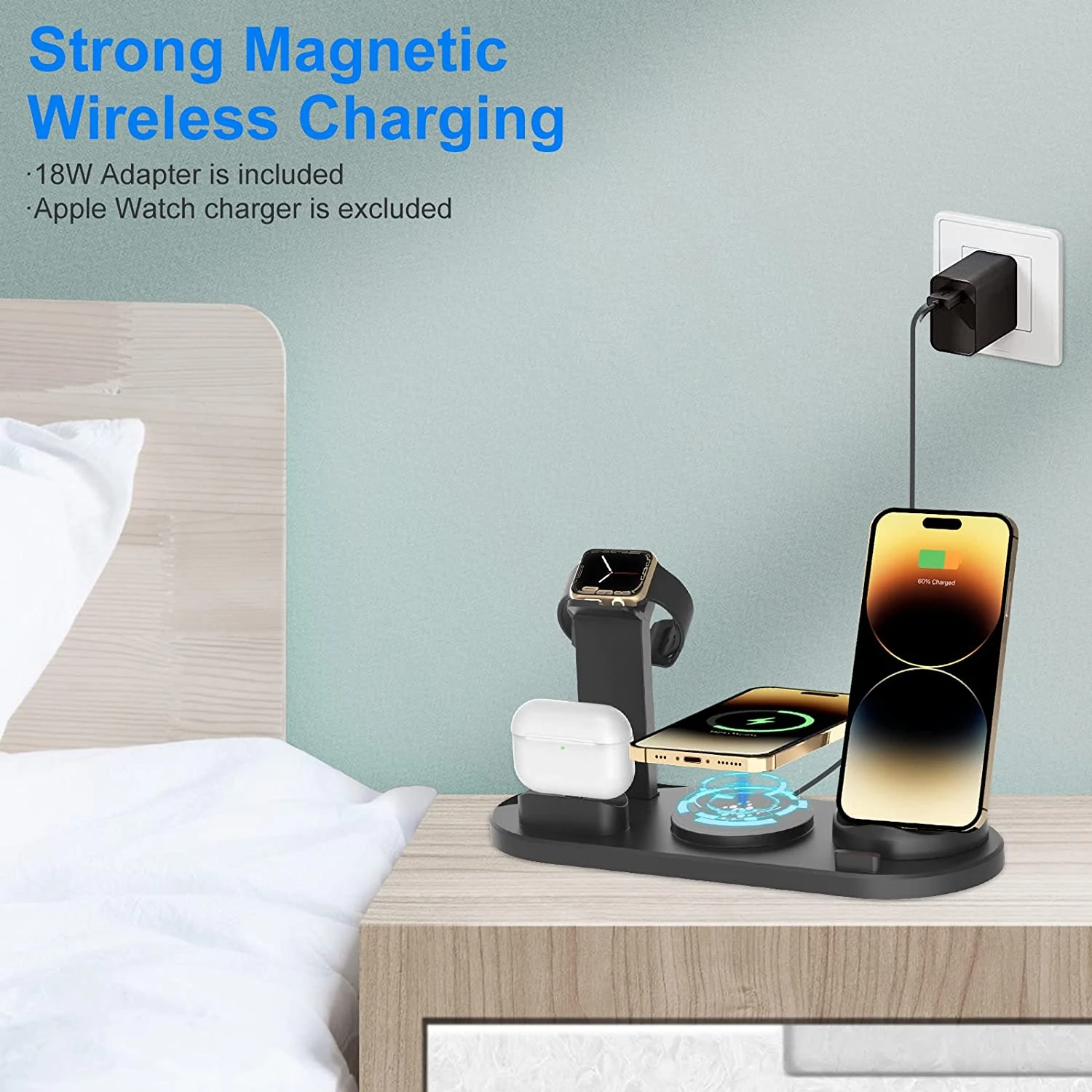 Best Selling Products 2023 In Use 15w Wireless Charger 6 In 1 Wireless