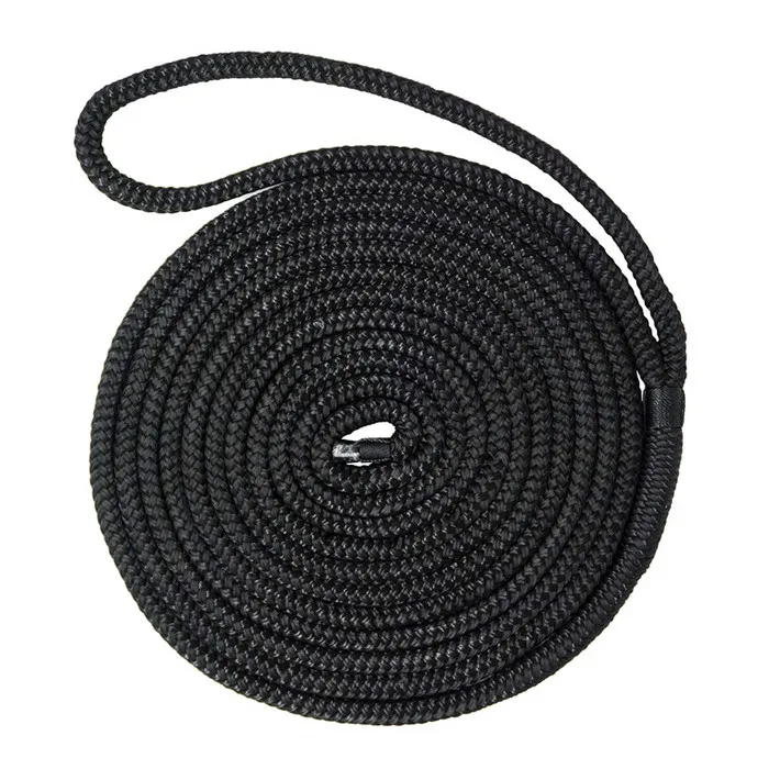 easy to handle best selling black color double braided nylon dock lines