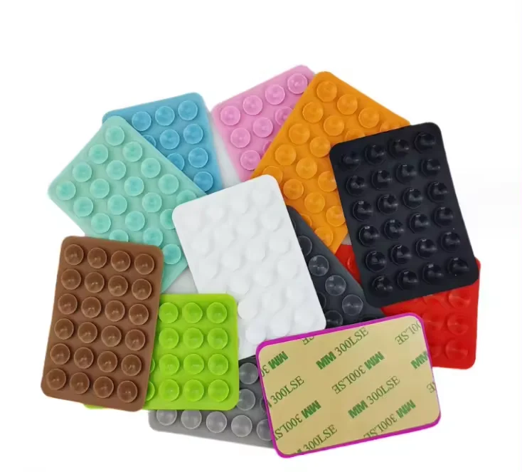 Extra Thicker Silicone Suction Phone Case Adhesive Mount Wall Stand Mat Square Single-Sided Case Anti-Slip