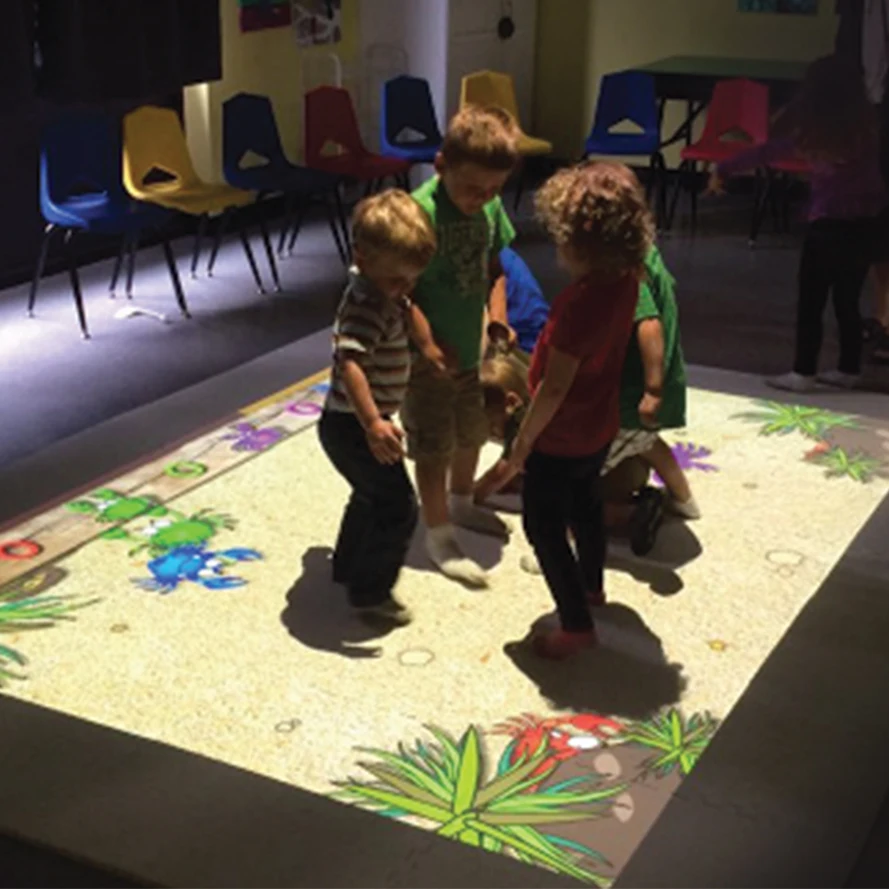Chariot 3D Animation Interactive Floor Projector System with Free Football Soccer, Pond, Flower, Piano, Fish and so on Effects.