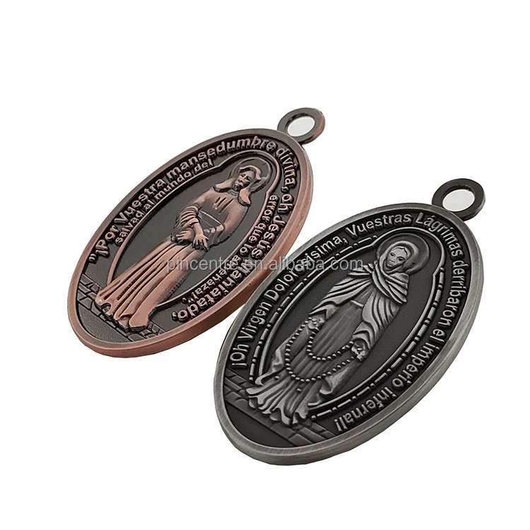 Antique Custom Metal Virgin Mary St Benedict Catholic Religious Medals Manufacturers Buy St