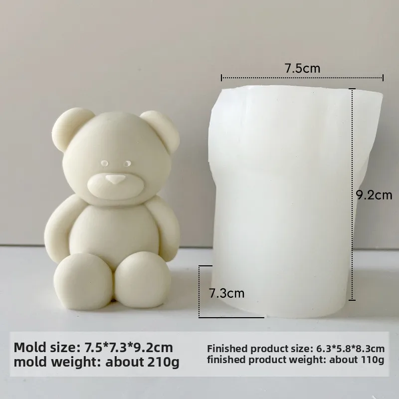 DIY Animal Scented Candle Silicone Mold Little Bear Baking Plaster Mold for Cake Tools manufacture