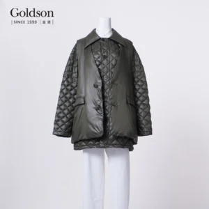 Unisex Premium Two Piece Wear Diamond Cut Drop Shoulder Neckband Duck Down Jacket for Winter