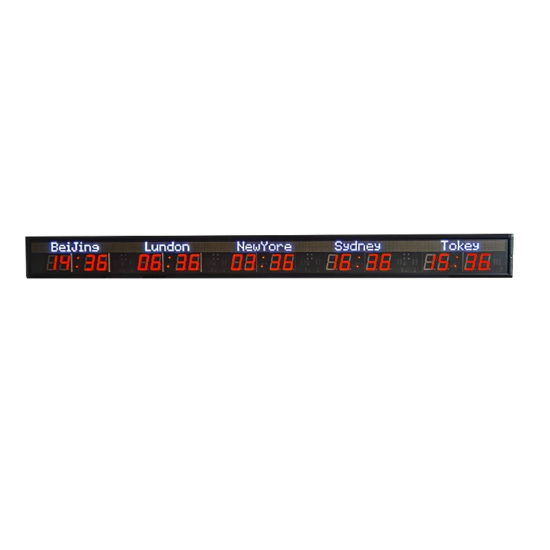 5 Time Zone World Clock Time Wall Clocks Time Zones White Led Digital Hotel City Clock