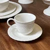 WhiteEmbossed cup and saucer 220ml