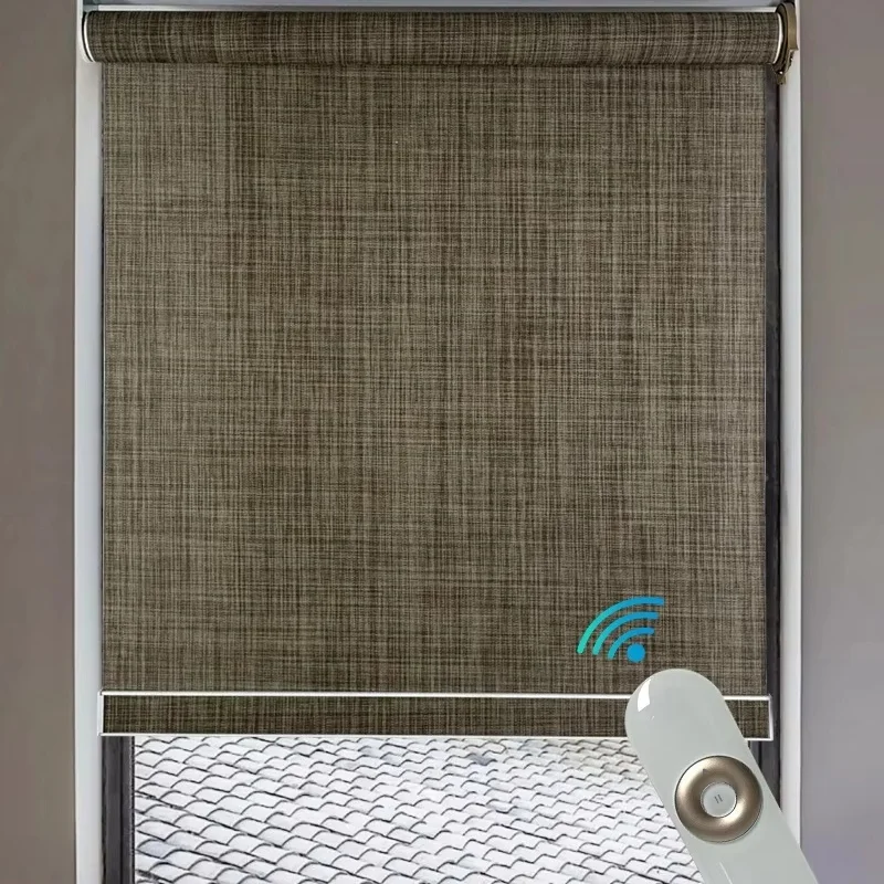 Wood Finish Blinds for Window Smart Blinds Shades & Shutters Beam Roller Blinds with Metal Clamp
