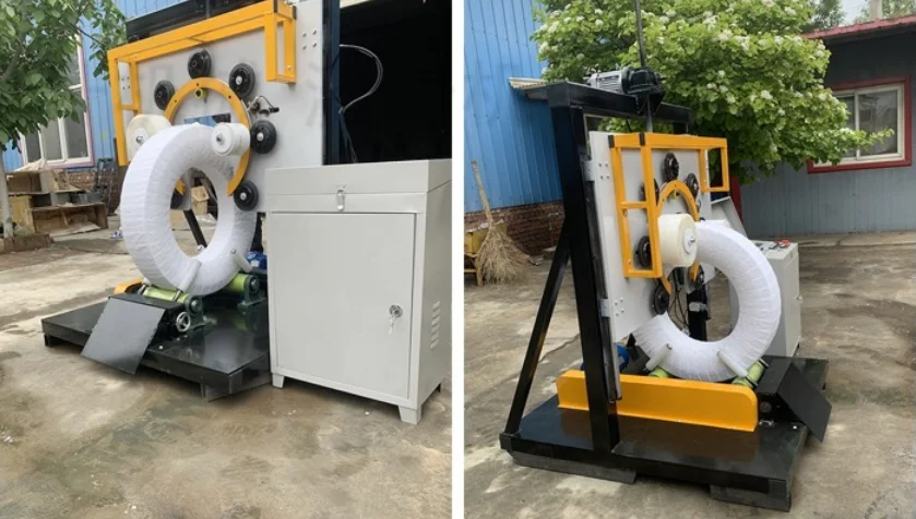 Automatic Vertical Tire/Tyre/Steel Strip Coil/Cable Coil Plastic Film Wrapping Packing Machine with CE