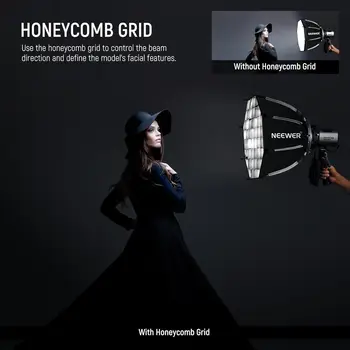 NEEWER 45cm Octagonal Softbox Bowens Mount Quick Folding Quick Set up with Diffusers/Honeycomb Grid/Bag Softbox detail image