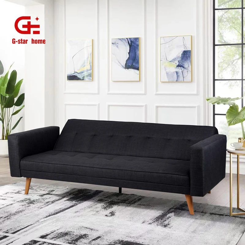 Modern Comfortable Click Clack Convertible Folding Loveseat Couch Pull