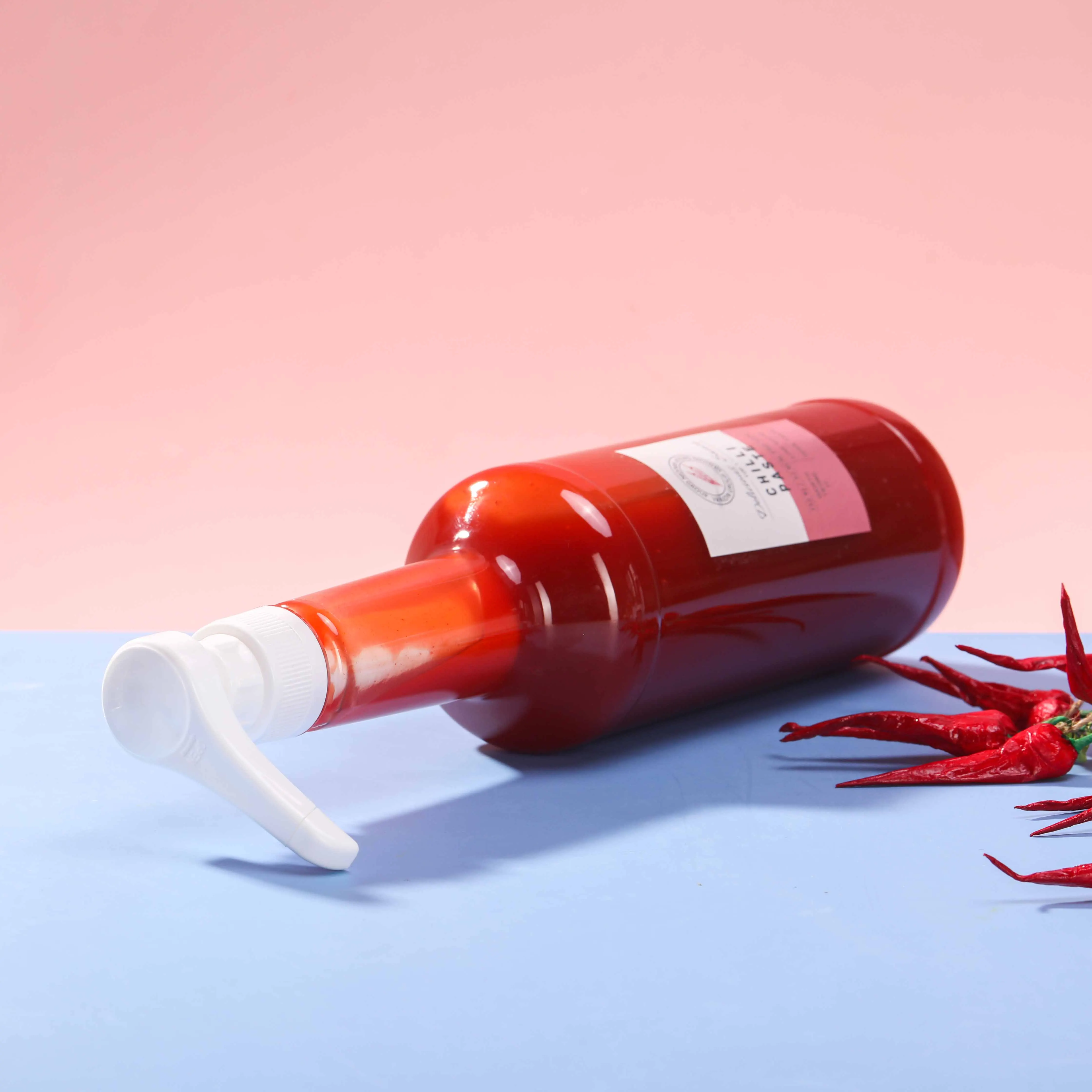 750 Ml Pet Plastic Syrup Sauce Pump Dispenser Bottles Leakproof Food