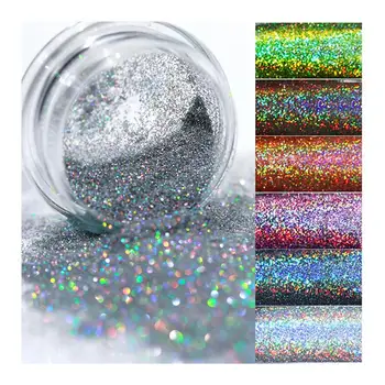 Wholesale Holographics Chrome 12Colors Laser *# Illusion Nail Glitter For Dip Powder Acrylic