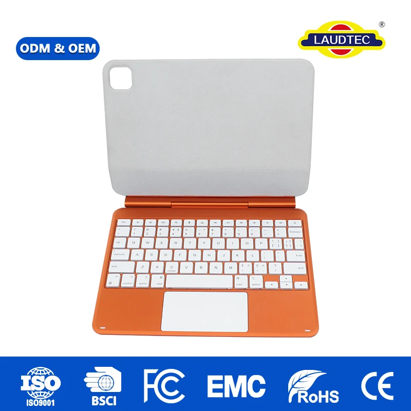 Nueva funda con teclado inalámbrico magnético USB-C y trackpad de vidrio de aleación de aluminio resistente a derrames para iPad Pro 11