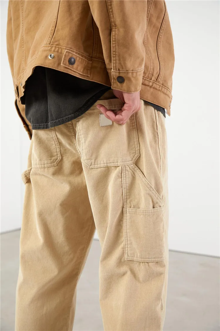 Wholesale Men's Cotton Corduroy Patch Pocket Pant Trousers