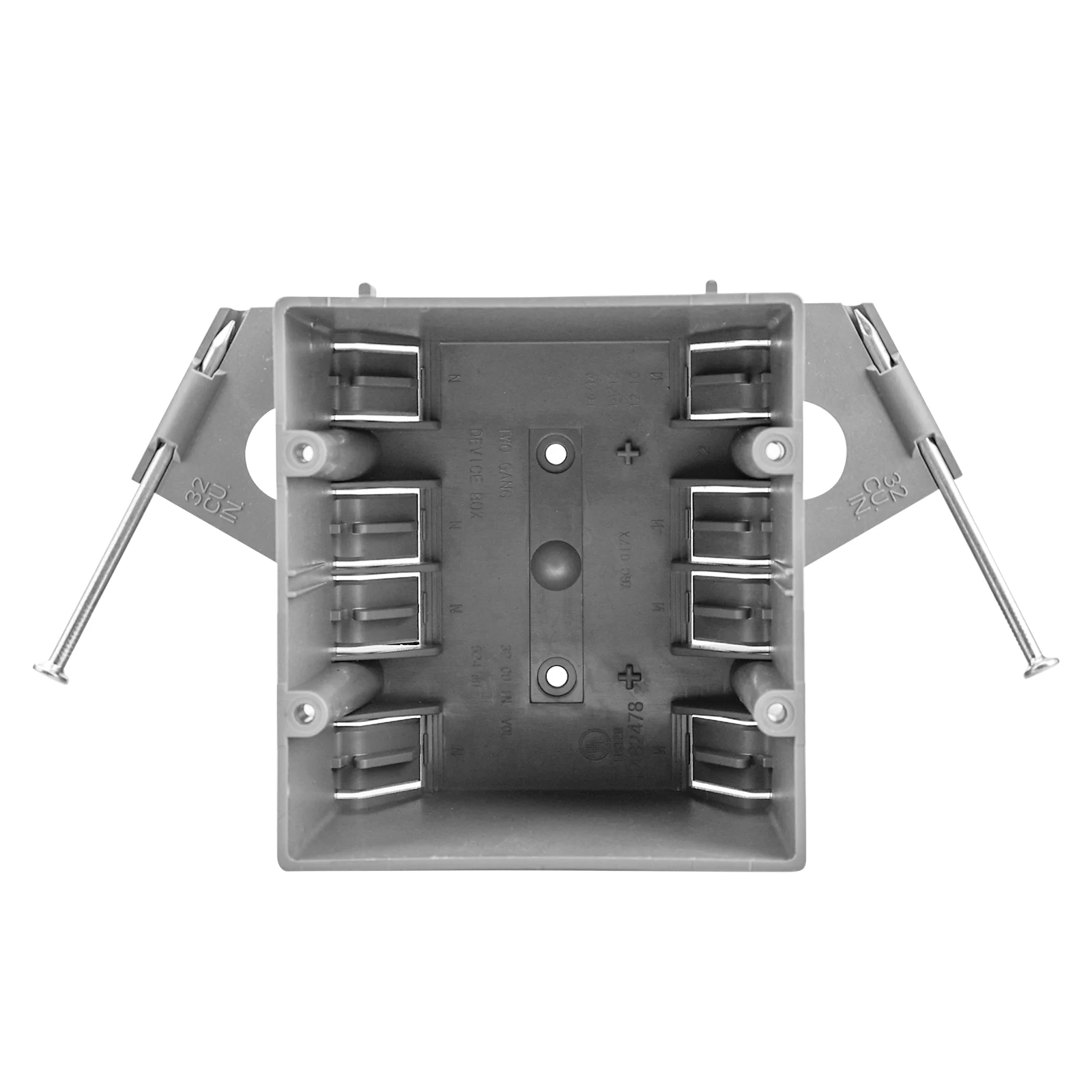 2 Gang Electrical Outlet Box - 36 Cubic Inch PVC Junction Box