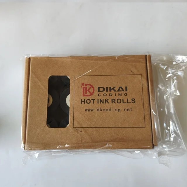 DIKAI833ink 40x40mm Black Hot INK Roll for Roller Transfer Printing Coding Machine with 130-160C Temperature and Pillow Packing 4