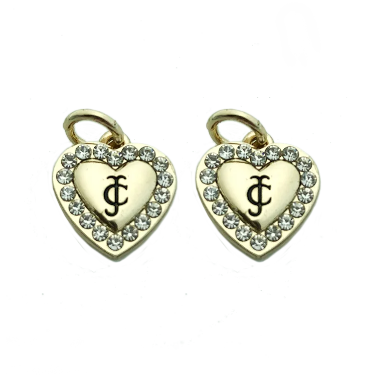 Personalized Embossed logo Heart Shaped Custom Engraved Jewelry Tags for Bracelet