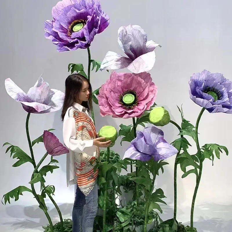 High Quality Luxury Giant Artificial Flowers Paper Flower Silk Giant