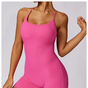 Topko High Quality ODM OEM Ladies  Quick Dry  Sports One-piece Casual Running Fitness Wear Tight Back Yoga Wear