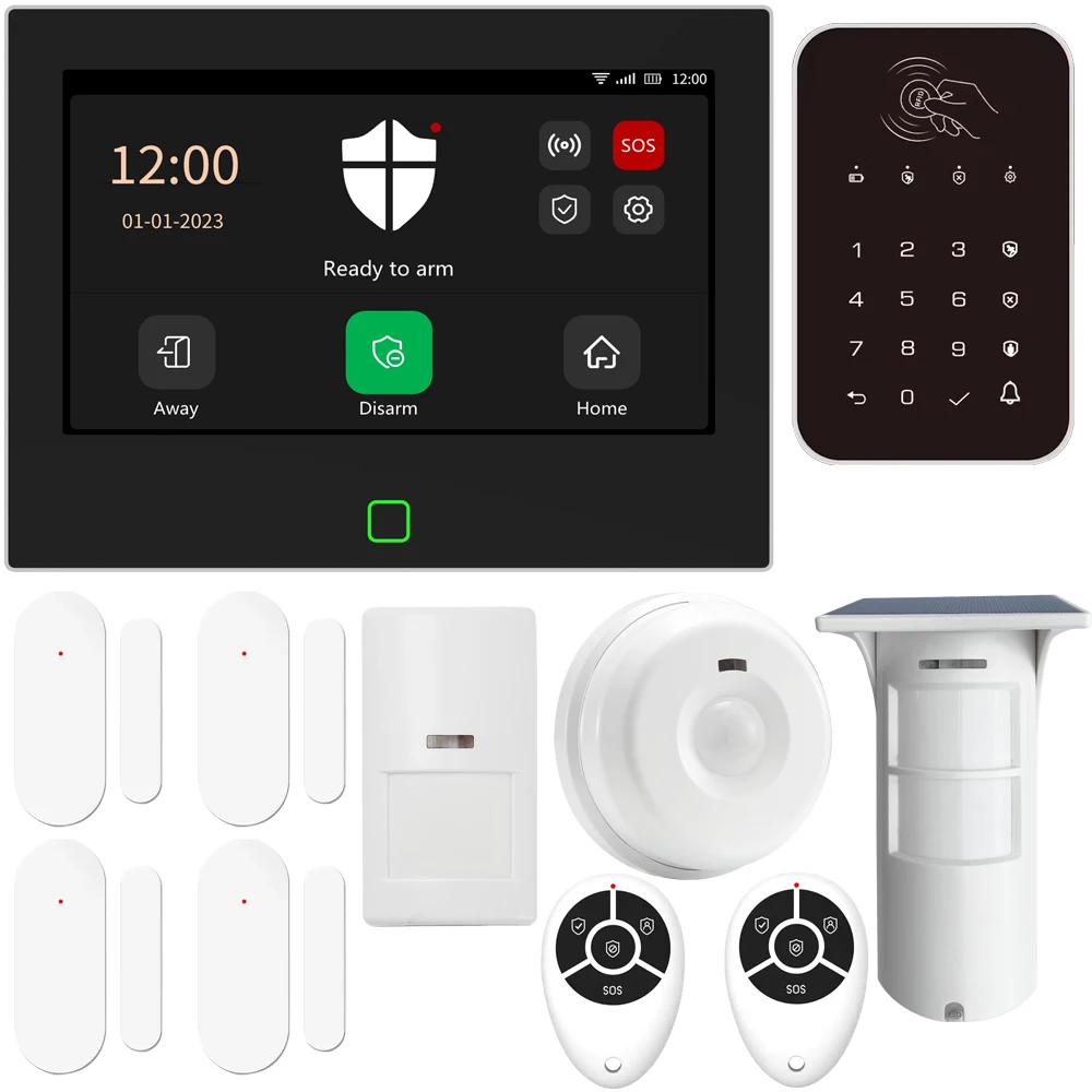 Tuya Smart Home Burglar Alarm Siren Motion Detector GSM WiFi Wireless Home  Security Alarm System Kit