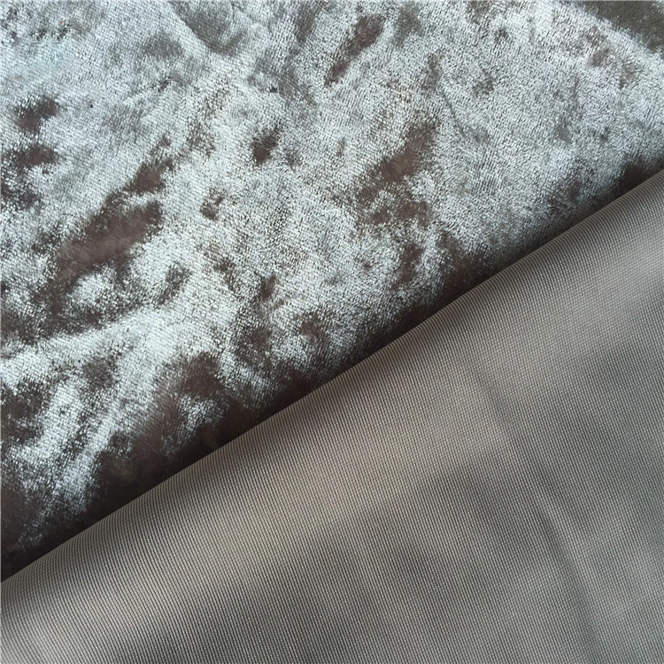 Cheap price solid spandex polyester ice ks crushed velvet fabrics knitted velour shiny fabric