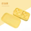 Yellow-lunch box silicone fork spoon