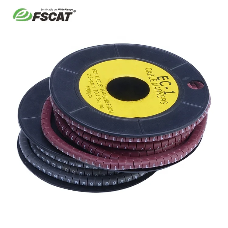 FSCAT Wholesale Colorful PVC Cable Marker Tubes Cable Marking Tags ...